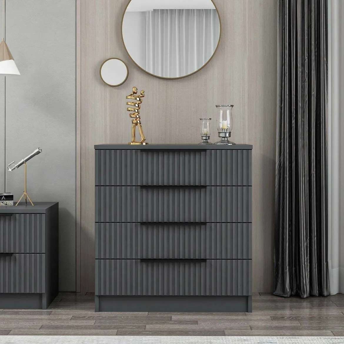 Cassettiera 7 cassetti antracite 72x77h cm - Vicente