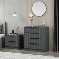 Cassettiera 7 cassetti antracite 72x77h cm - Vicente
