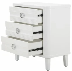 Cassettiera 3 cassetti bianca e oro 80x79h cm - Rouge
