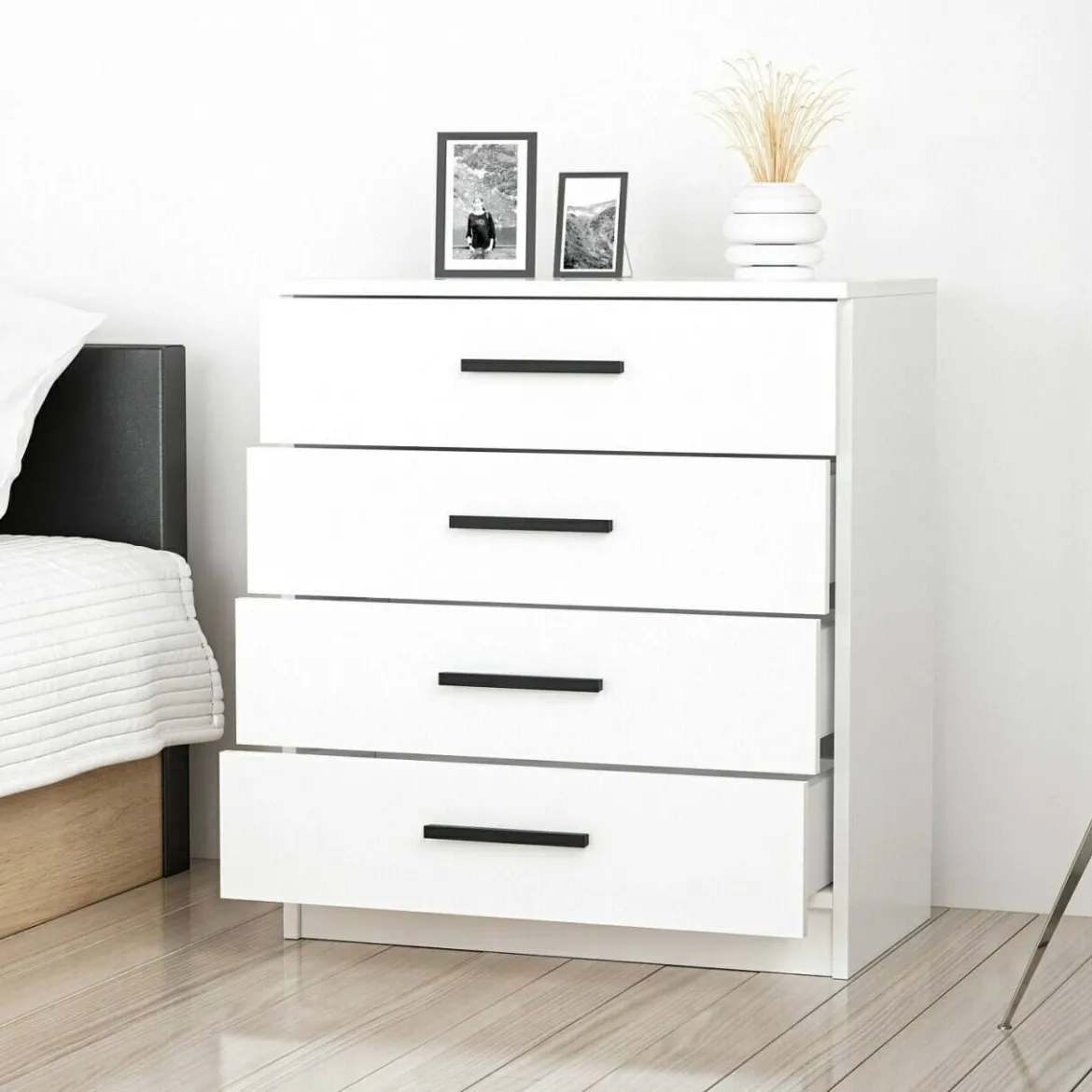 Cassettiera 4 cassetti bianca 70x42h cm - Kalmaegi