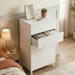 Cassettiera 5 cassetti bianca 61x118h cm - Armo