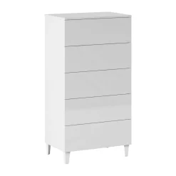 Cassettiera 5 cassetti bianca 61x118h cm - Armo