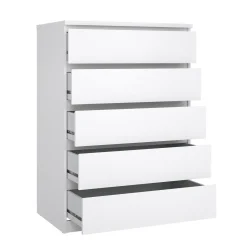 Cassettiera cassetti grandi bianca lucida 77x111h cm - Ansel