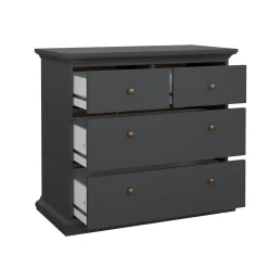 Cassettiera 4 cassetti grigia cenere 70x42h cm - Kalmaegi