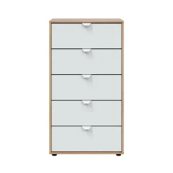 Cassettiera 5 cassetti legno bianca 60x109h cm - Praha