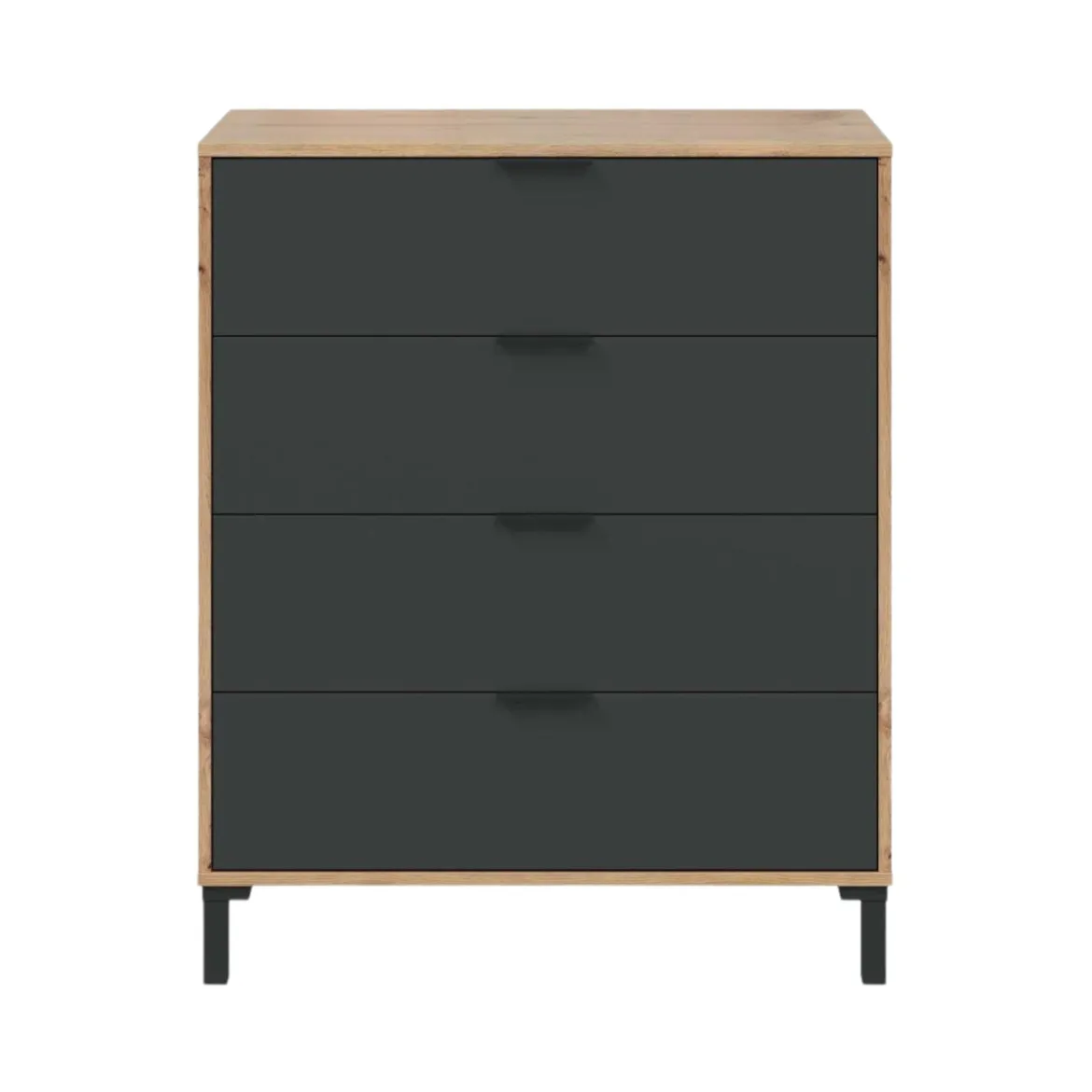 Cassettiera 4 cassetti legno e antracite 77x93h cm - Alfana