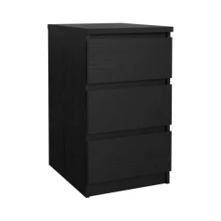 Cassettiera 3 cassetti nera 50x70h cm - Accudino