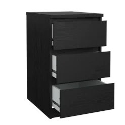 Cassettiera 3 cassetti nera 50x70h cm - Accudino