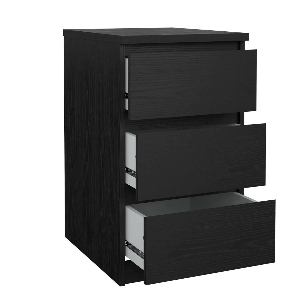 Cassettiera 3 cassetti nera 50x70h cm - Accudino