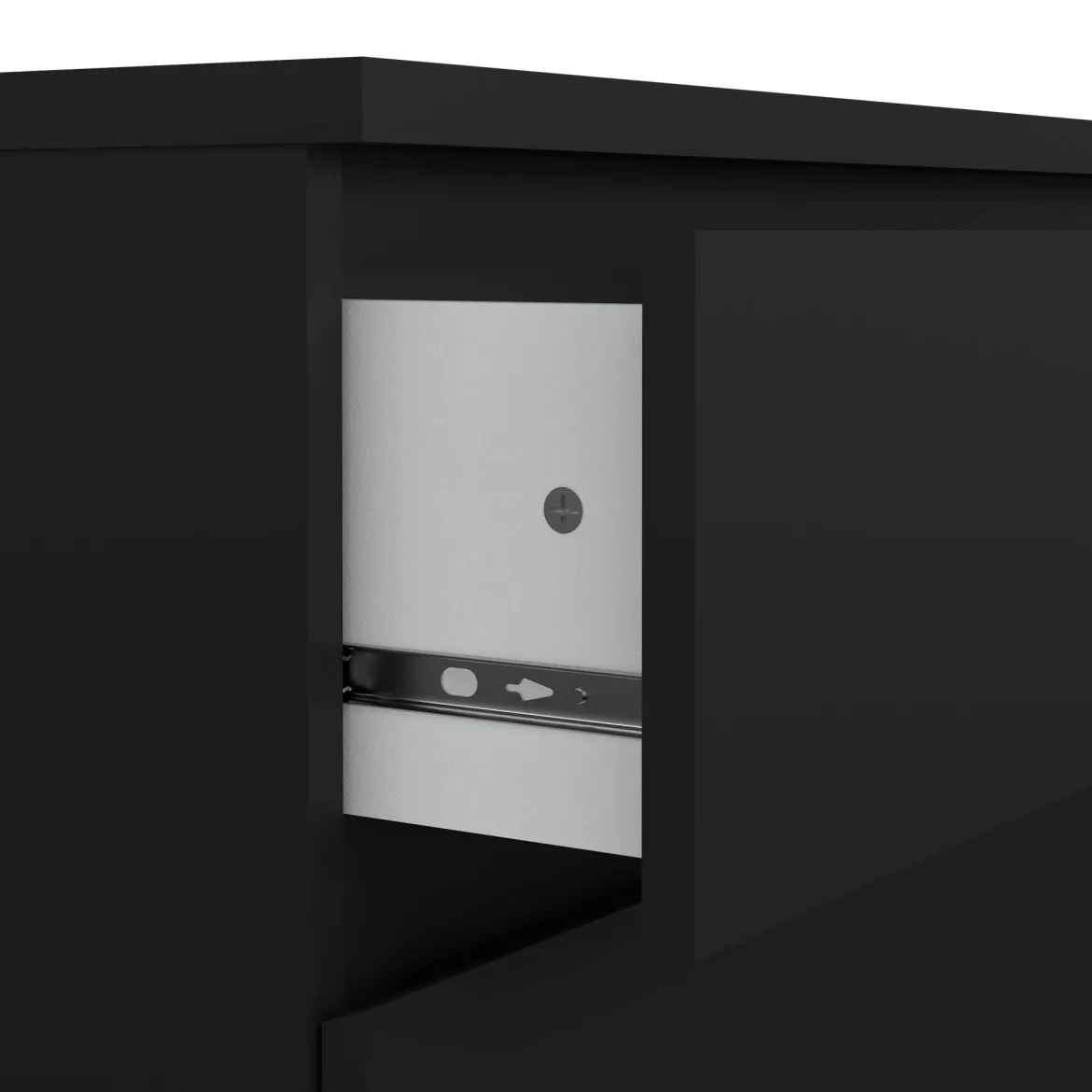 Cassettiera 3 cassetti nera 77x70h cm - Artic