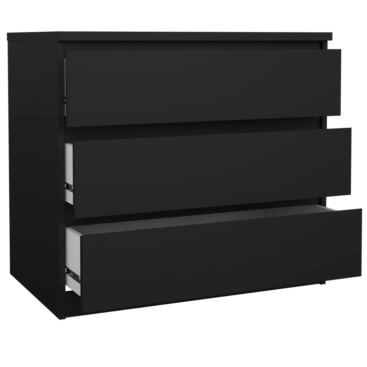 Cassettiera 3 cassetti nera 77x70h cm - Artic