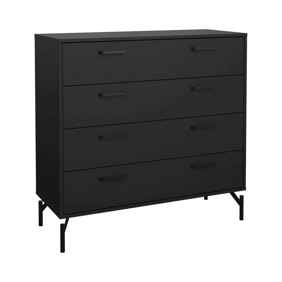 Cassettiera 4 cassetti nera 98x95h cm - Puglia