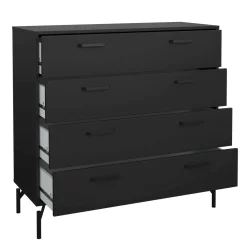 Cassettiera 4 cassetti nera 98x95h cm - Puglia