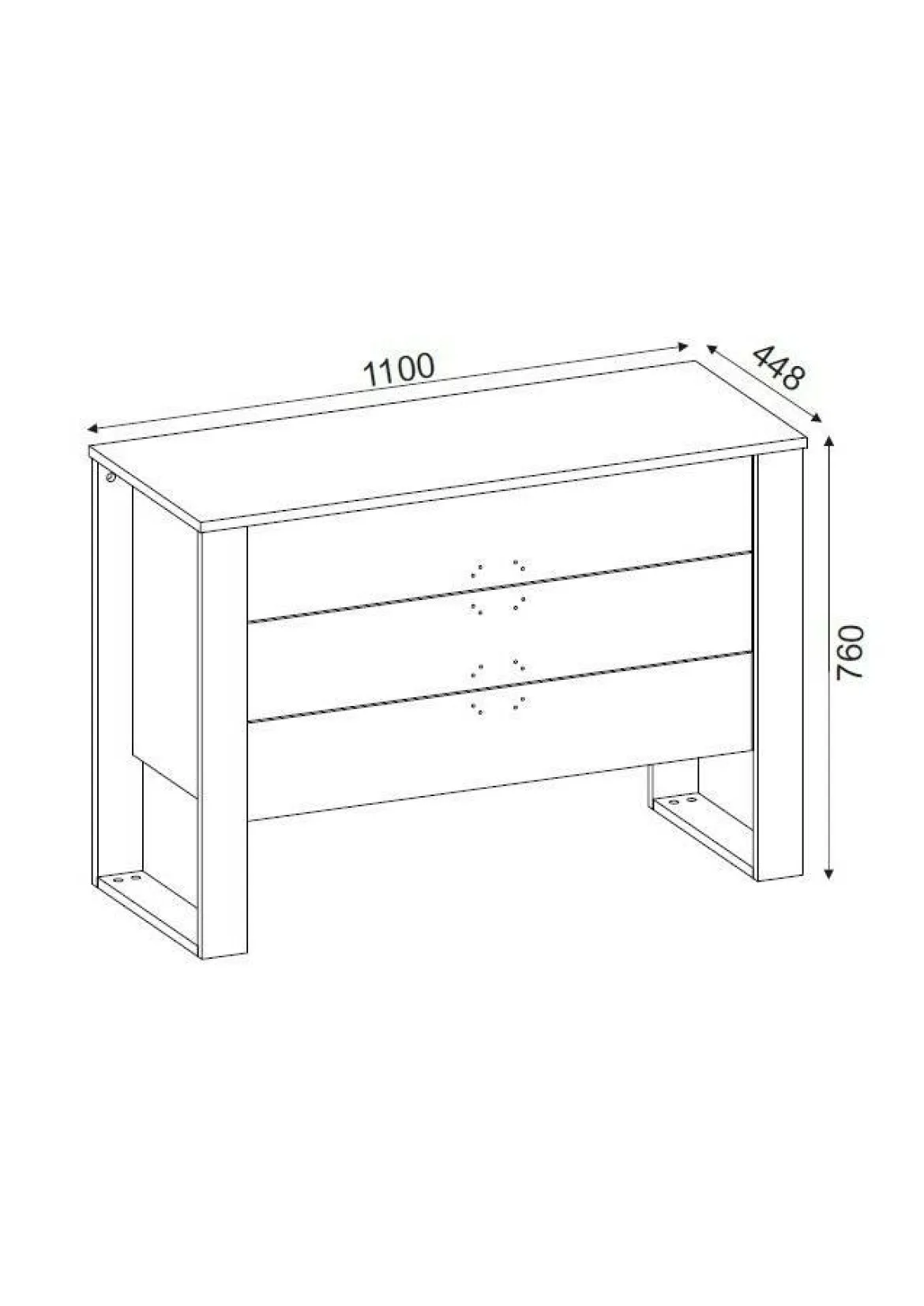 Cassettiera 3 cassetti noce e antracite 110x76h cm - Jova