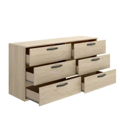 Cassettiera 6 cassetti rovere e antracite 120x82h cm - Esculapio