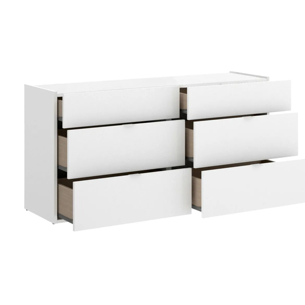 Cassettiera con maniglie bianca 120x62h cm - Avana