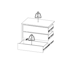 Cassettiera con maniglie bianca 87x69h cm - Boulogne