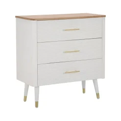 Cassettiera con maniglie bianca e marrone 78x80h cm - Phaidone