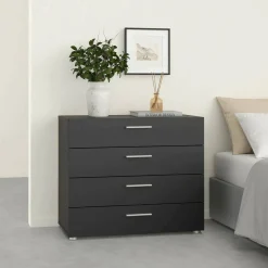 Cassettiera con maniglie nera 80x68h cm - Arwen