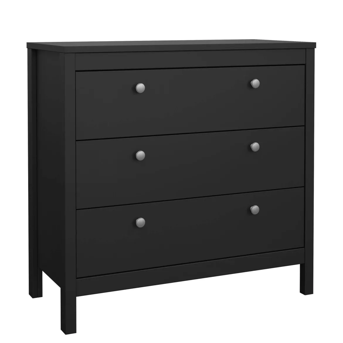 Cassettiera con maniglie nera 82x98h cm - Nicholas