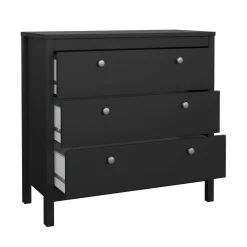 Cassettiera con maniglie nera 82x98h cm - Nicholas