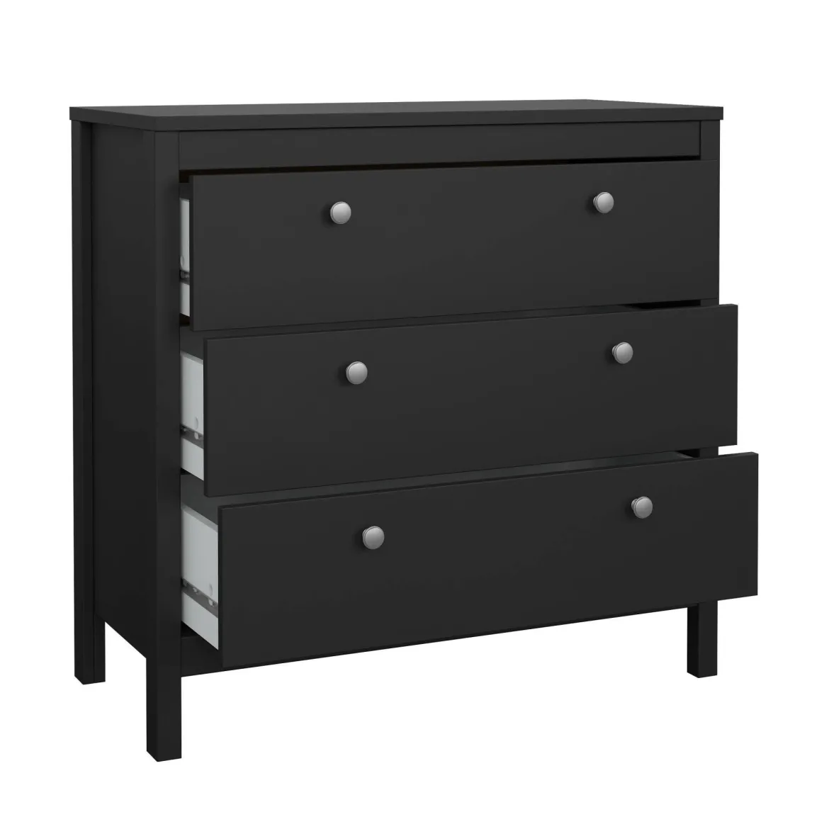 Cassettiera con maniglie nera 82x98h cm - Nicholas