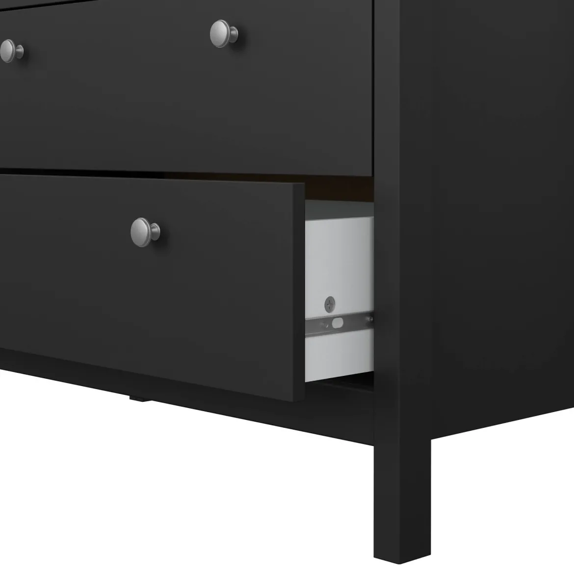 Cassettiera con maniglie nera 82x98h cm - Nicholas