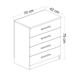 Cassettiera con maniglie noce 70x42h cm - Kalmaegi