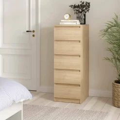 Cassettiera con maniglie rovere 50x111h cm - Achaldi