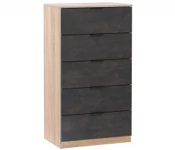 Cassettiera con maniglie rovere e bianca 48x60h cm - Agazzino
