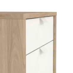 Cassettiera con maniglie rovere e bianca 48x60h cm - Agazzino