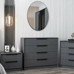 Cassettiera in legno antracite 100x45h cm - Jebi