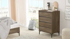 Cassettiera in legno marrone e antracite 72x98h cm - Adolphe