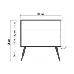Cassettiera in legno multicolore 80x89h cm - Apricale