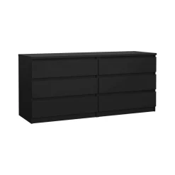 Cassettiera in legno nera 153x70h cm - Aci
