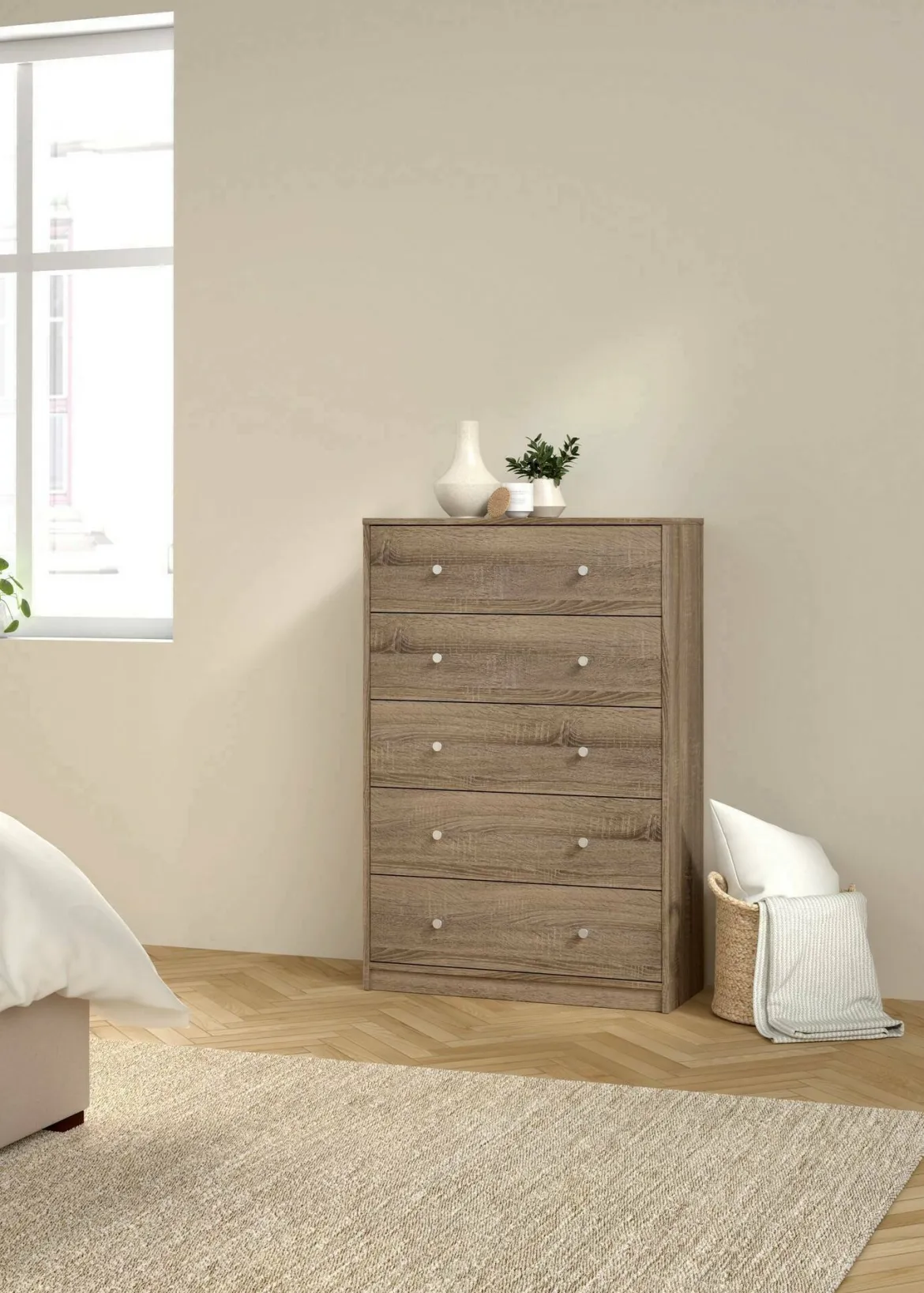 Cassettiera in legno noce 72x108h cm - Contessa