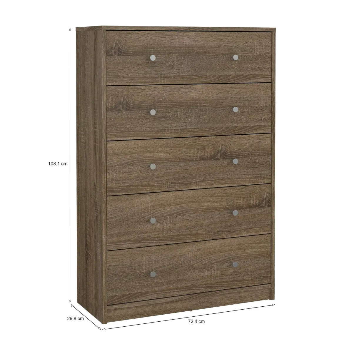 Cassettiera in legno noce 72x108h cm - Contessa