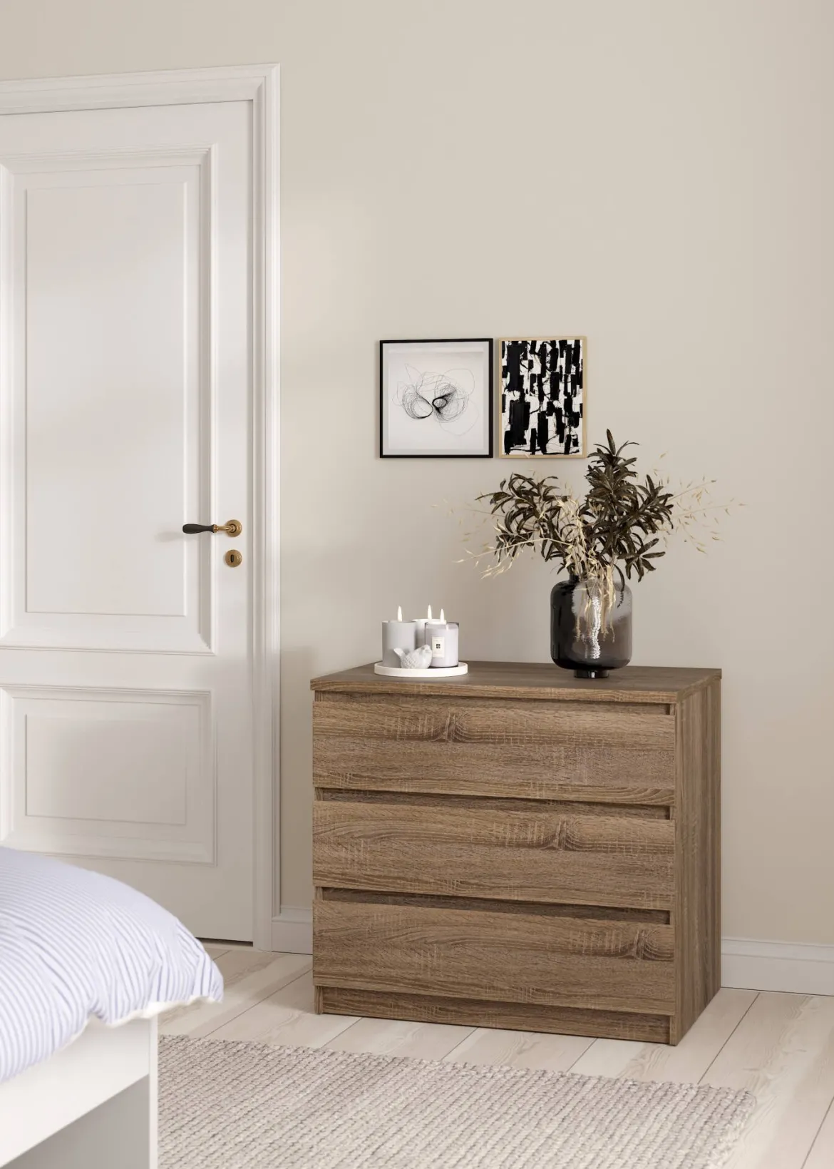 Cassettiera in legno quercia 77x68h cm - Kajiki