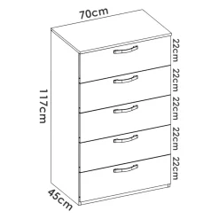 Cassettiera in legno rovere 70x117h cm - Abab