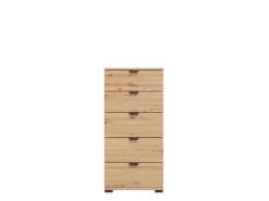 Cassettiera Marrone Rovere Nodi Nero 5 Cassetti Apertura Scorrevole 45x40x95h cm, Chiusura Scorrevole - Mainarda