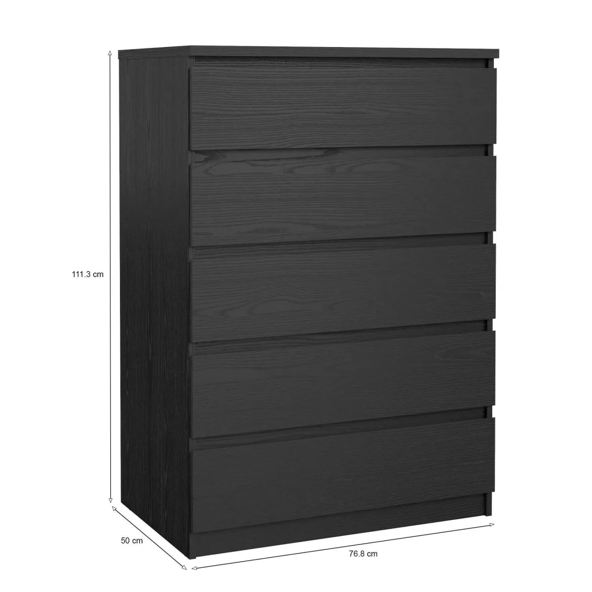 Cassettiera moderna nera 76x111h cm - Lucy