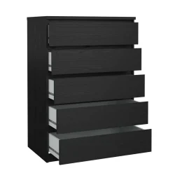 Cassettiera moderna nera 76x111h cm - Lucy