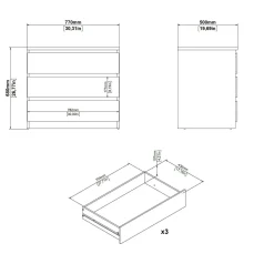 Cassettiera moderna nera 77x68h cm - Kajiki