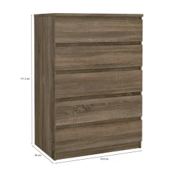 Cassettiera moderna rovere 77x111h cm - Ansel