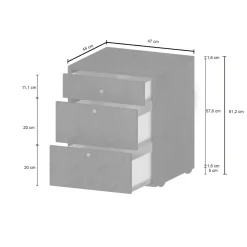 Cassettiera piccola ardesia 47x61h cm - Asgabat
