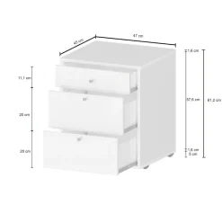 Cassettiera piccola bianca 47x61h cm - Asgabat