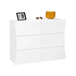 Cassettiera salvaspazio bianca lucida 111x82h cm - Albelaziz