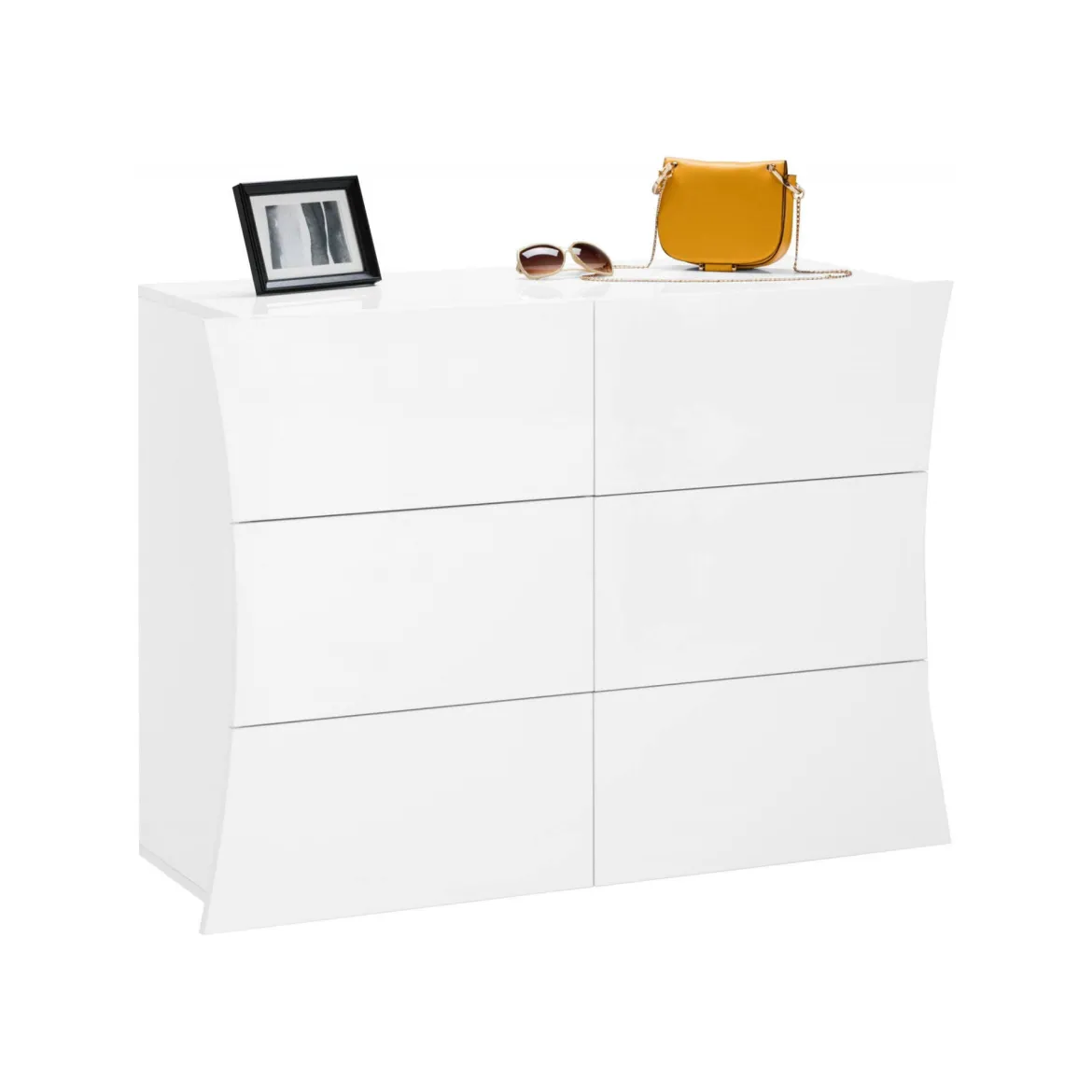 Cassettiera salvaspazio bianca lucida 111x82h cm - Albelaziz