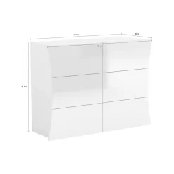 Cassettiera salvaspazio bianca lucida 111x82h cm - Albelaziz
