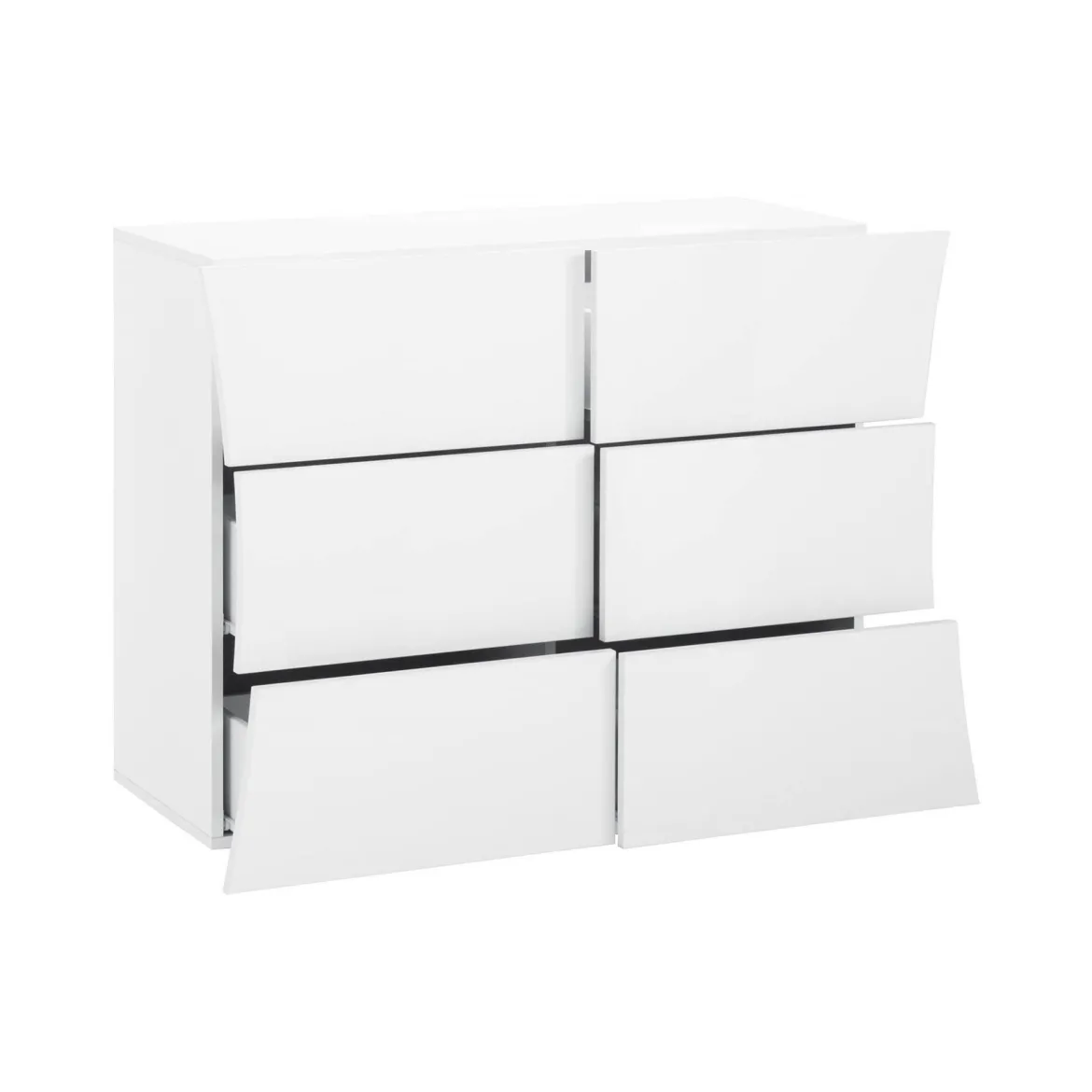 Cassettiera salvaspazio bianca lucida 111x82h cm - Albelaziz